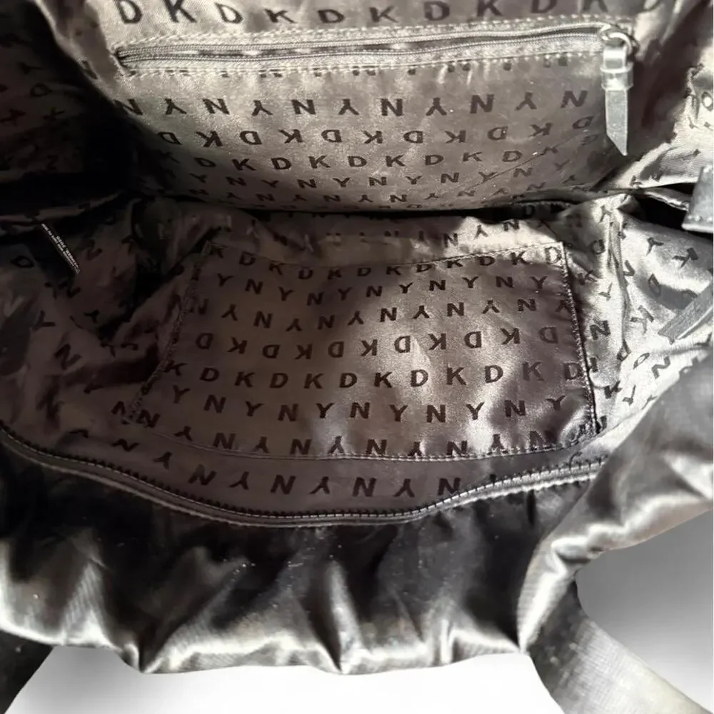 Dkny black puffer tote bag